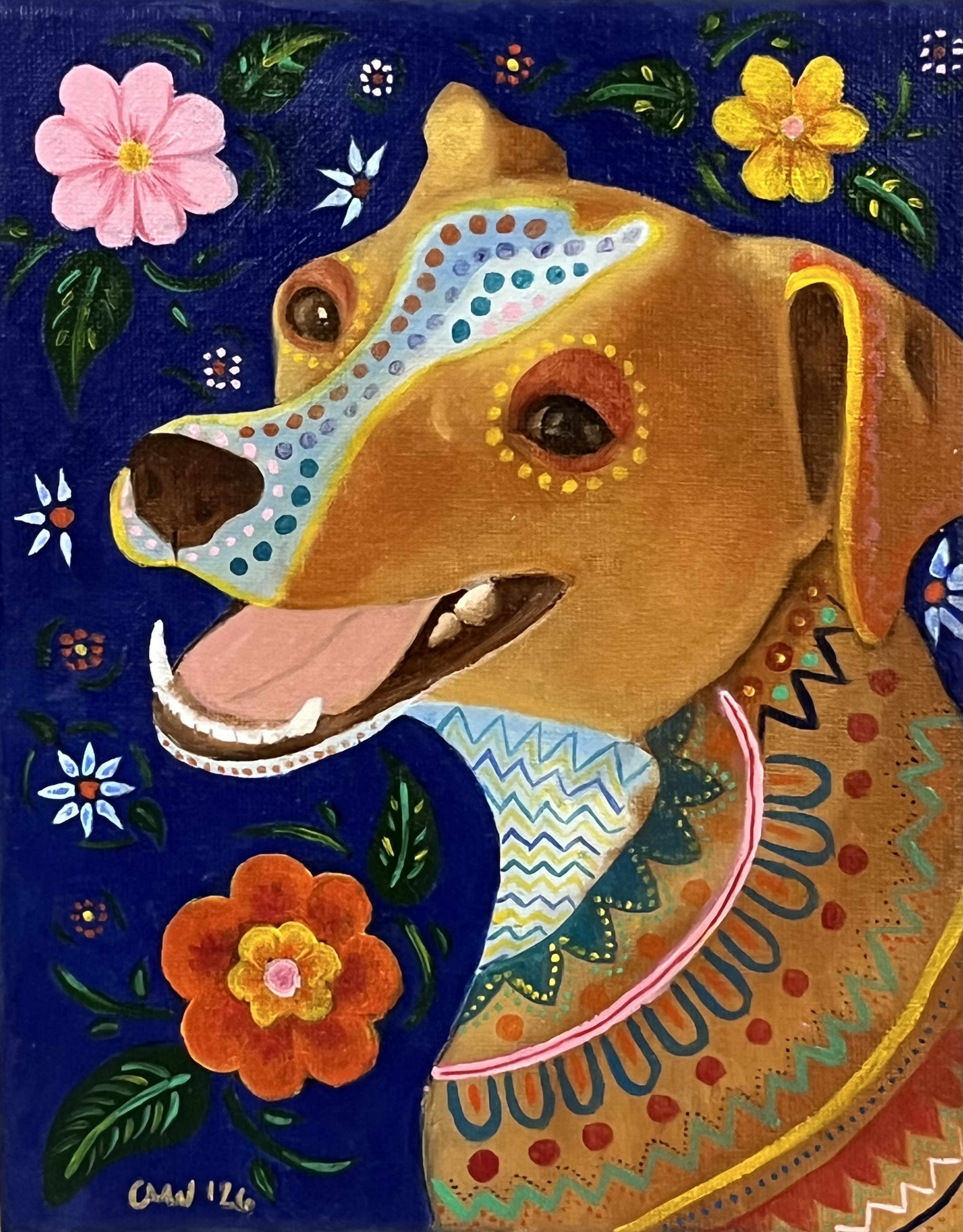 Alebrije stye dog painting