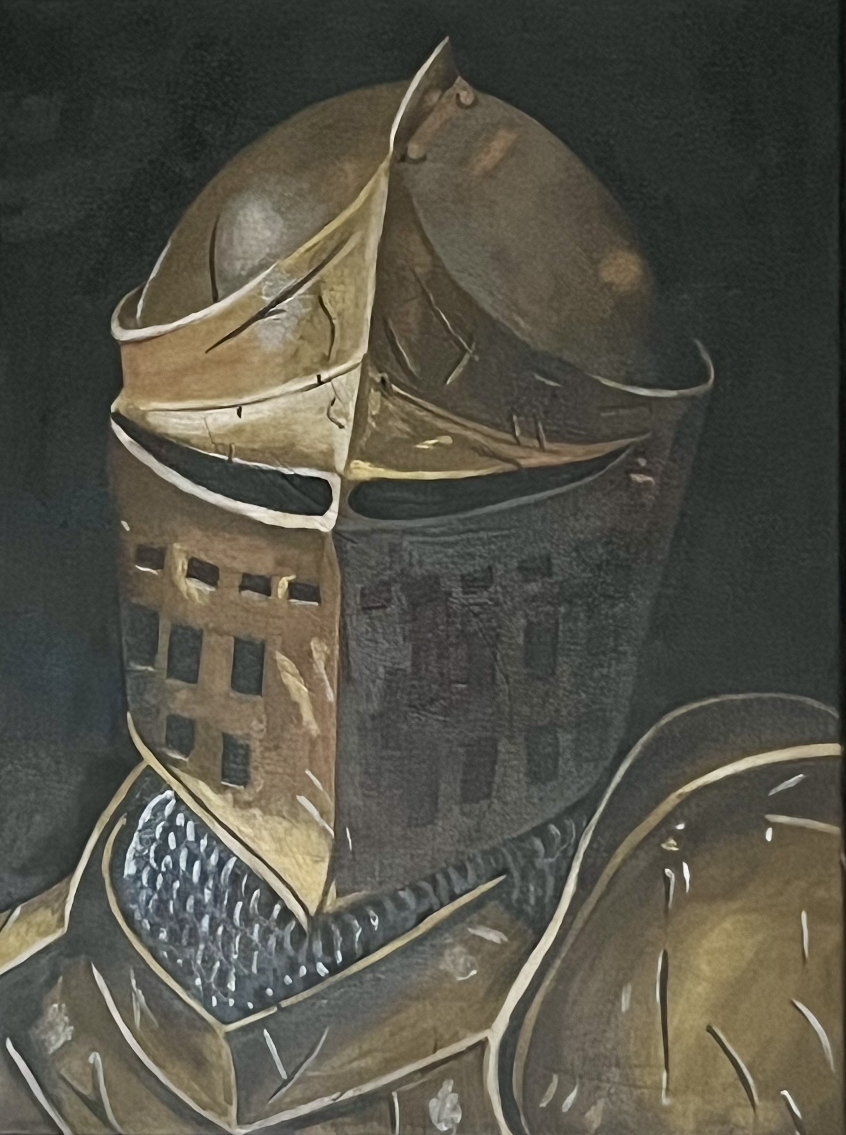 Bronze knight painting